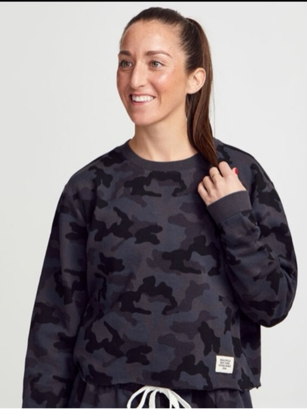 SoulCycle Casey Crop Sweatshirt in Black Camo XS